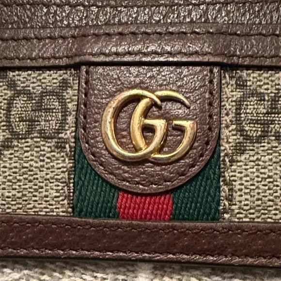 Gucci GG Supreme Ophidia Brown and Green Card Holder authintic Like New - Picture 5 of 5